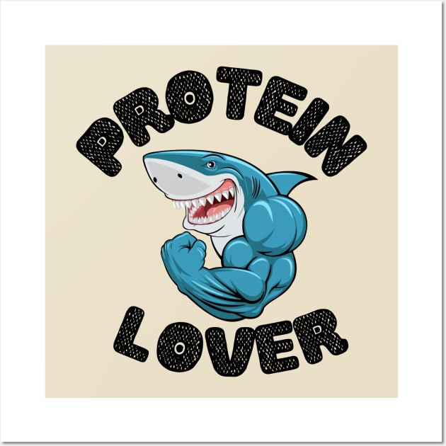 Shark Loves Protein Wall Art by BloomInOctober